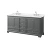 Custom image for Dark Gray with Polished Chrome Trim / Carrara Cultured Marble, Rectangular Sink / No Mirror