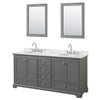 Custom image for Dark Gray with Polished Chrome Trim / White Carrara Marble, Oval Sink / 24