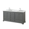 Custom image for Dark Gray with Polished Chrome Trim / White Carrara Marble, Oval Sink / No Mirror
