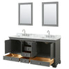 Custom image for Dark Gray with Polished Chrome Trim / White Carrara Marble, Rectangular Sink / 24