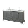 Custom image for Dark Gray with Polished Chrome Trim / White Carrara Marble, Rectangular Sink / No Mirror