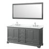 Custom image for Dark Gray with Polished Chrome Trim / White Cultured Marble, Rectangular Sink / 70