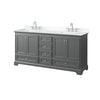Custom image for Dark Gray with Polished Chrome Trim / White Cultured Marble, Rectangular Sink / No Mirror