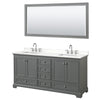 Custom image for Dark Gray with Polished Chrome Trim / White Quartz, Rectangular Sink / 70