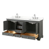 Custom image for Dark Gray with Polished Chrome Trim / White Quartz, Rectangular Sink / No Mirror