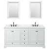 Custom image for White with Matte Black Trim / Carrara Cultured Marble, Rectangular Sink / 24
