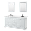 Custom image for White with Matte Black Trim / Carrara Cultured Marble, Rectangular Sink / 24