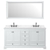 Custom image for White with Matte Black Trim / Carrara Cultured Marble, Rectangular Sink / 70