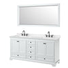 Custom image for White with Matte Black Trim / Carrara Cultured Marble, Rectangular Sink / 70