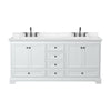 Custom image for White with Matte Black Trim / Carrara Cultured Marble, Rectangular Sink / No Mirror