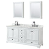 Custom image for White with Matte Black Trim / White Carrara Marble, Oval Sink / Medicine Cabinets