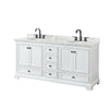 Custom image for White with Matte Black Trim / White Carrara Marble, Oval Sink / No Mirror