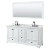 Custom image for White with Matte Black Trim / White Carrara Marble, Rectangular Sink / 70
