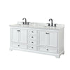 Custom image for White with Matte Black Trim / White Carrara Marble, Rectangular Sink / No Mirror