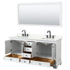 Custom image for White with Matte Black Trim / Giotto Quartz, Rectangular Sink / 70