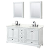 Custom image for White with Matte Black Trim / Giotto Quartz, Rectangular Sink / Medicine Cabinets