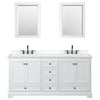 Custom image for White with Matte Black Trim / White Cultured Marble, Rectangular Sink / 24