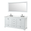 Custom image for White with Matte Black Trim / White Cultured Marble, Rectangular Sink / 70