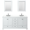 Custom image for White with Matte Black Trim / White Cultured Marble, Rectangular Sink / Medicine Cabinets