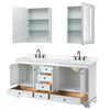 Custom image for White with Matte Black Trim / White Cultured Marble, Rectangular Sink / Medicine Cabinets