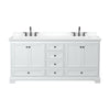 Custom image for White with Matte Black Trim / White Cultured Marble, Rectangular Sink / No Mirror