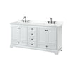 Custom image for White with Matte Black Trim / White Cultured Marble, Rectangular Sink / No Mirror