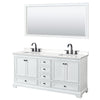 Custom image for White with Matte Black Trim / White Quartz, Rectangular Sink / 70