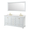 Custom image for White with Brushed Gold Trim / Carrara Cultured Marble, Rectangular Sink / 70