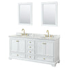 Custom image for White with Brushed Gold Trim / White Carrara Marble, Oval Sink / 24