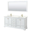 Custom image for White with Brushed Gold Trim / Giotto Quartz, Rectangular Sink / 70