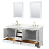 Custom image for White with Brushed Gold Trim / Giotto Quartz, Rectangular Sink / 24