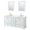 Custom image for White with Brushed Gold Trim / Giotto Quartz, Rectangular Sink / 24