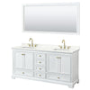 Custom image for White with Brushed Gold Trim / Giotto Quartz, Rectangular Sink / 70