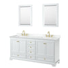 Custom image for White with Brushed Gold Trim / White Cultured Marble, Rectangular Sink / 24