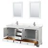 Custom image for White with Polished Chrome Trim / Carrara Cultured Marble, Rectangular Sink / 24