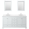 Custom image for White with Polished Chrome Trim / Carrara Cultured Marble, Rectangular Sink / 24