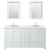 Custom image for White with Polished Chrome Trim / Carrara Cultured Marble, Rectangular Sink / Medicine Cabinets