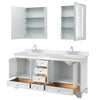 Custom image for White with Polished Chrome Trim / Carrara Cultured Marble, Rectangular Sink / Medicine Cabinets