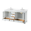 Custom image for White with Polished Chrome Trim / Carrara Cultured Marble, Rectangular Sink / No Mirror