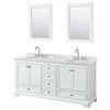 Custom image for White with Polished Chrome Trim / White Carrara Marble, Oval Sink / 24