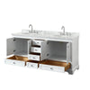 Custom image for White with Polished Chrome Trim / White Carrara Marble, Oval Sink / No Mirror