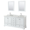 Custom image for White with Polished Chrome Trim / White Carrara Marble, Rectangular Sink / 24