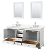 Custom image for White with Polished Chrome Trim / Giotto Quartz, Rectangular Sink / 24