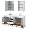 Custom image for White with Polished Chrome Trim / Giotto Quartz, Rectangular Sink / Medicine Cabinets