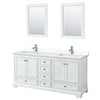 Custom image for White with Polished Chrome Trim / White Cultured Marble, Rectangular Sink / 24