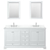 Custom image for White with Polished Chrome Trim / White Cultured Marble, Rectangular Sink / 24