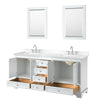 Custom image for White with Polished Chrome Trim / White Cultured Marble, Rectangular Sink / 24
