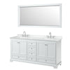 Custom image for White with Polished Chrome Trim / White Cultured Marble, Rectangular Sink / 70