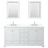 Custom image for White with Polished Chrome Trim / White Cultured Marble, Rectangular Sink / Medicine Cabinets
