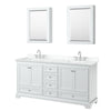 Custom image for White with Polished Chrome Trim / White Cultured Marble, Rectangular Sink / Medicine Cabinets